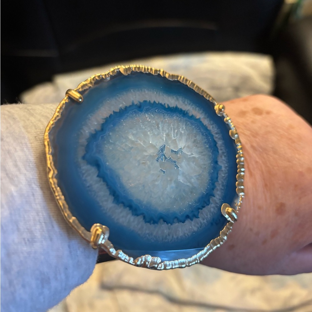 Blue and Gold Geode Bracelet